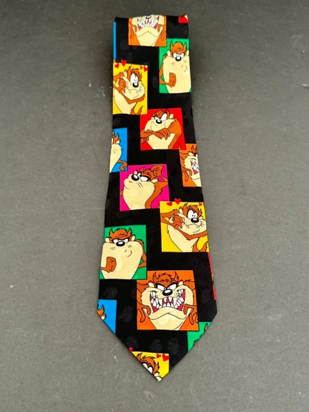 Looney Tunes Tazmanian Devil Colorblock Vintage Mens Tie